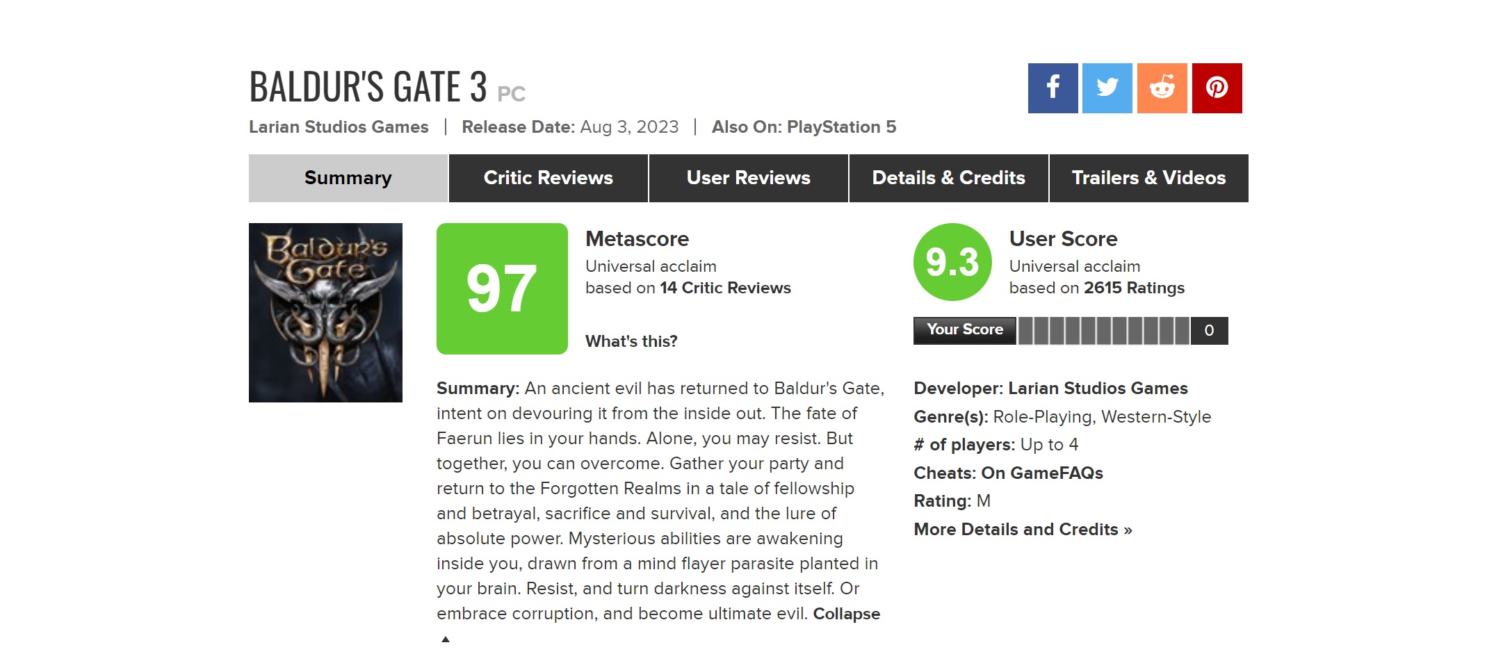 Dark focus's profile - metacritic